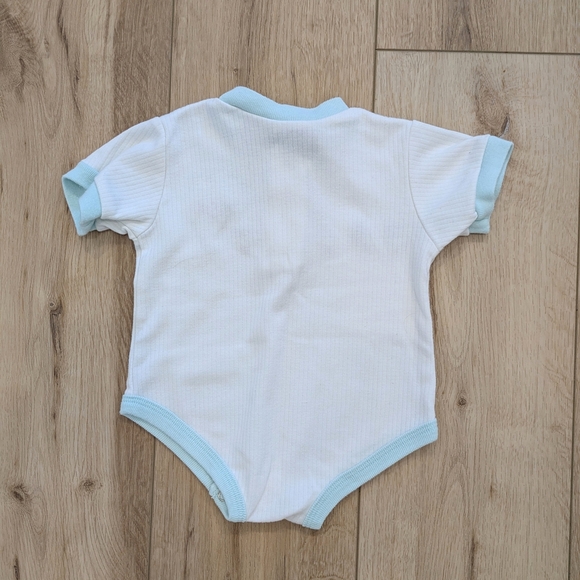 Vintage Disney Winnie the Pooh Embroidered Baby One Piece - White and Blue - Picture 2 of 5